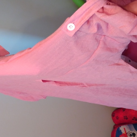 Pink button down top one size - Picture 6 of 17